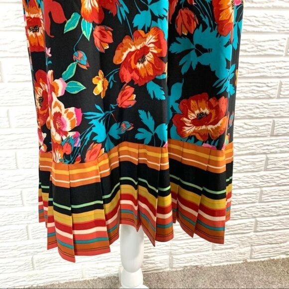Violet B Multicolored Floral & Striped Dress Size 2X - Picture 4 of 7